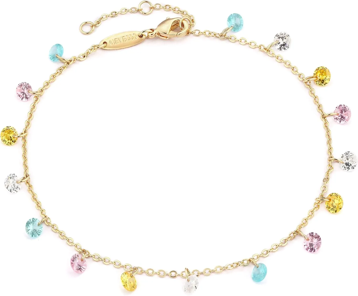 MEVECCO Dainty Gold Link Chain Anklet,14K Gold Plated Handmade Cute Dainty Anklet for Women