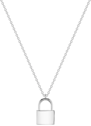 MEVECCO Gold Dainty Initial Necklace Lock Necklace 18K Gold Plated Padlock Necklace Letter Necklaces for Women Minimalist Personalized Jewelry