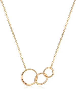 MEVECCO Lucky Star Pendant Necklaces,18k Gold Plated Three Stars Handmade Generations Necklace for Grandma 3 Circles Necklace Mom Granddaughter Mothers Day Jewelry Birthday Gift