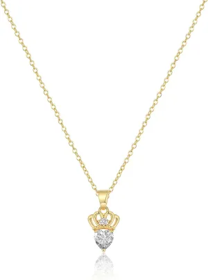 MIDEEO Diamond Necklaces for Women,Dainty 14k Gold Plated/Sterling Silver Choker Love Heart Gold Necklace Simple CZ Jewelry Silver Necklaces for Women Trendy Gifts