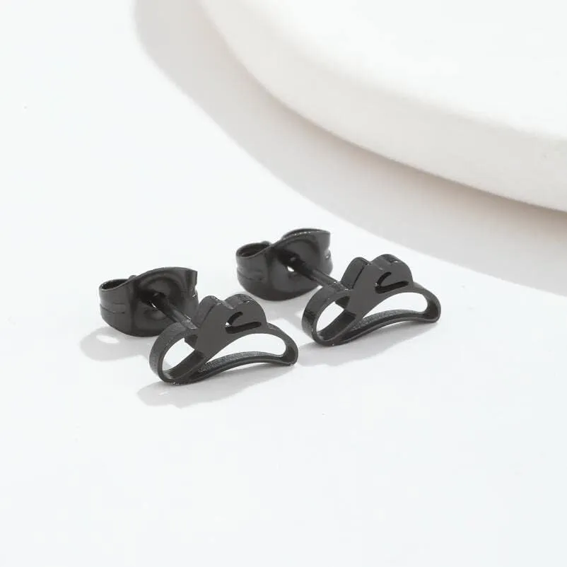 Minimalist Western Cowgirl Boots Stud Earrings for Women Hypoallergenic Hat Earrings Cool Polished Stainless Steel Cowboy Fancy Dress Costume Party Jewelry