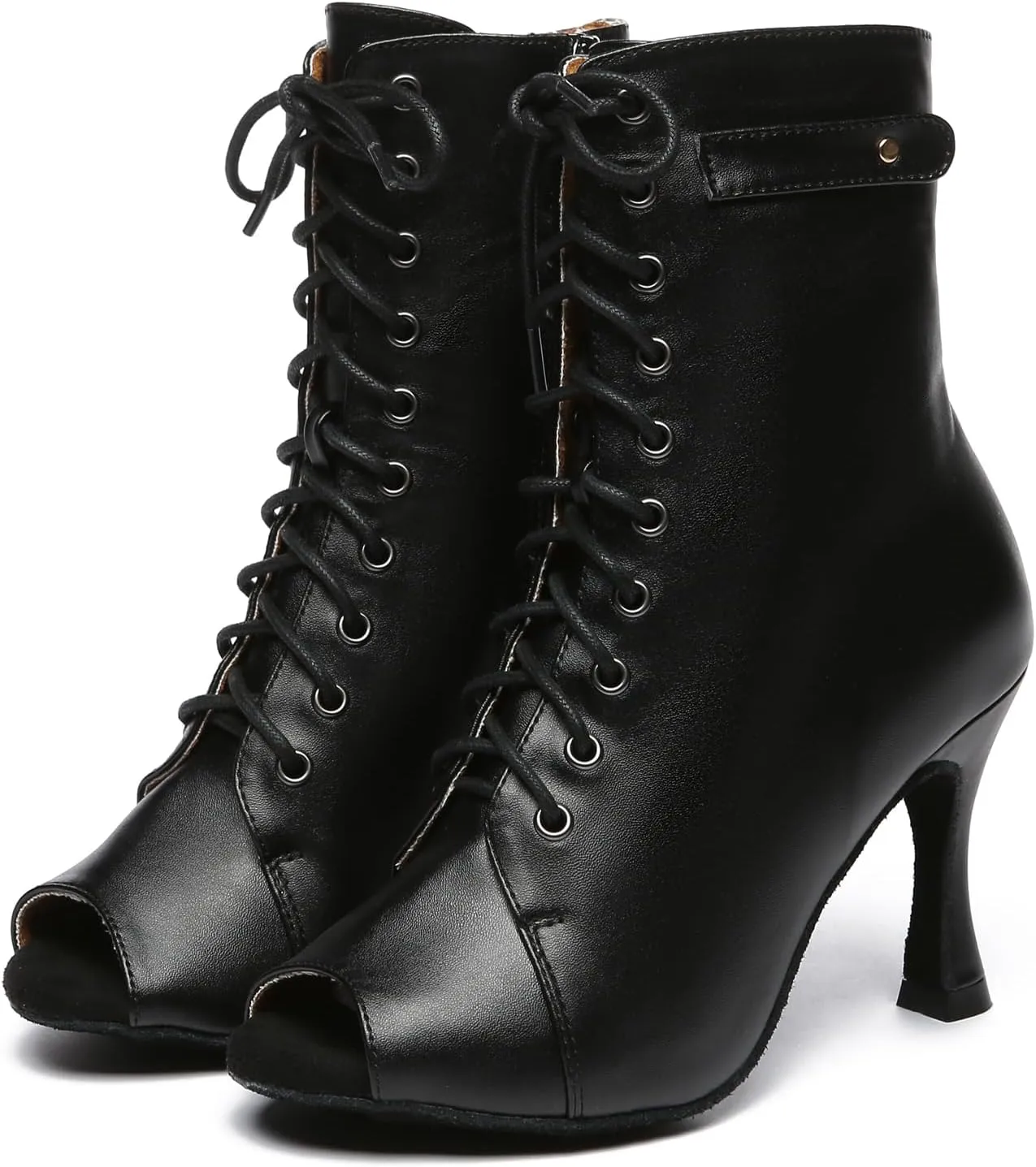 Minishion Comfortable Dance Shoes for Women Sexy Peep Toe Wedding Evening Ankle Booties