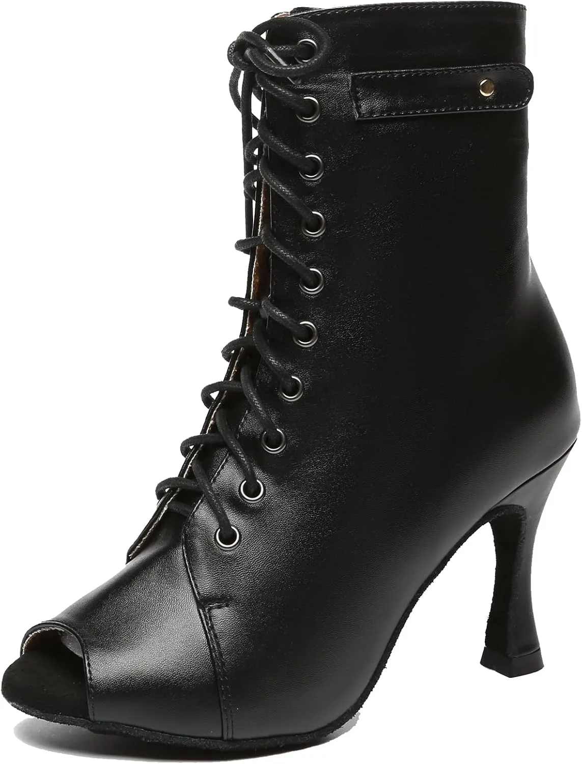 Minishion Comfortable Dance Shoes for Women Sexy Peep Toe Wedding Evening Ankle Booties