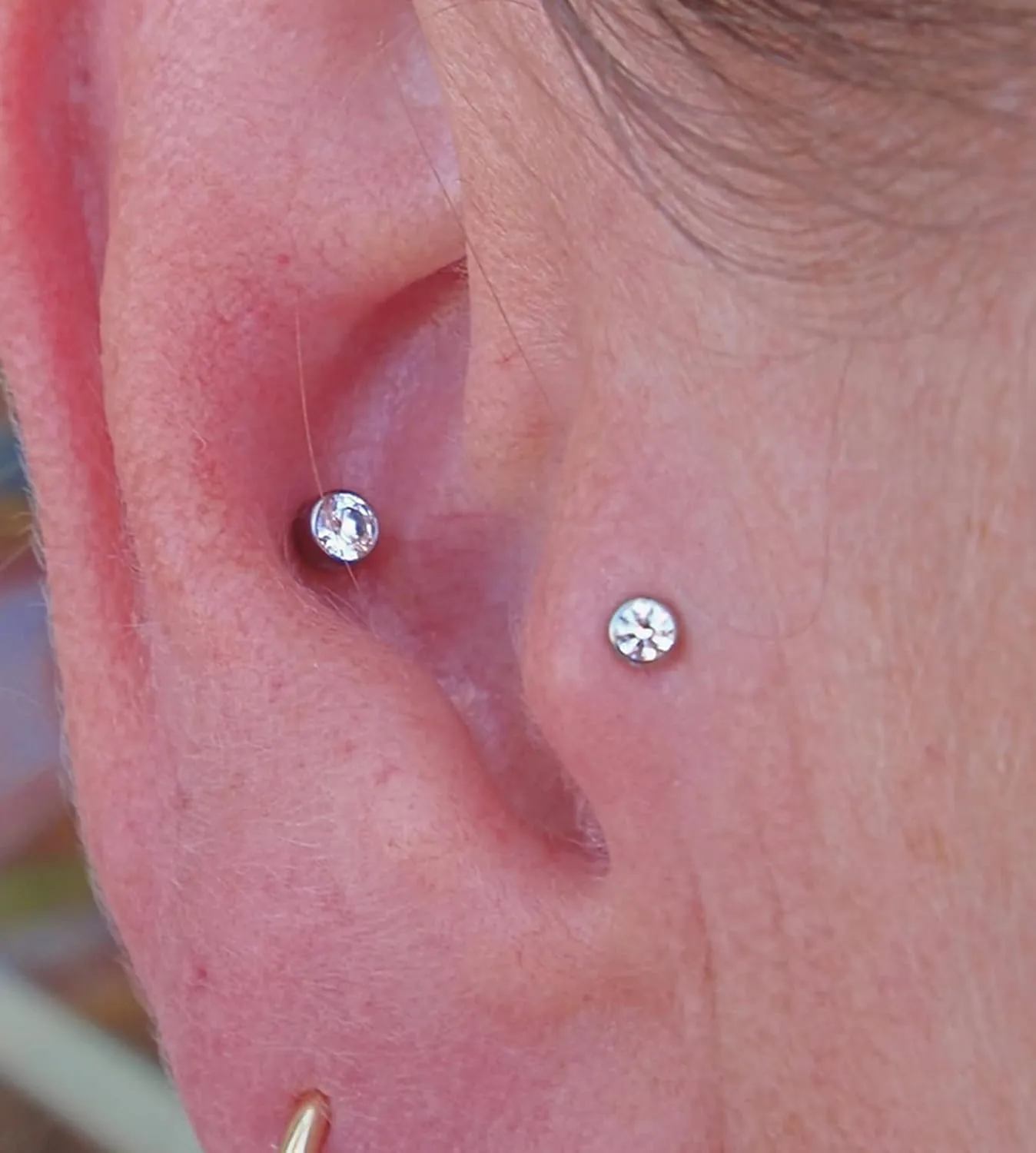 MODRSA Gold Cartilage Earring Silver Cartilage Piercing Jewelry 16g Helix Piercing Jewelry Cartilage Hoop Earring Helix Earrings Silver Cartilage Earring Stud 16 Gauge Cartilage Earrings for Women