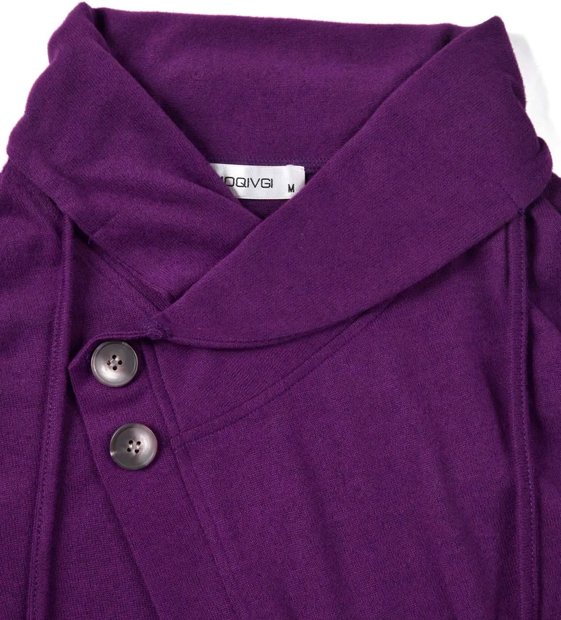 MOQIVGI Womens Long Sleeve Draped Cardigans with Buttons Lightweight Shawl Collar Open Front Sweater Jackets