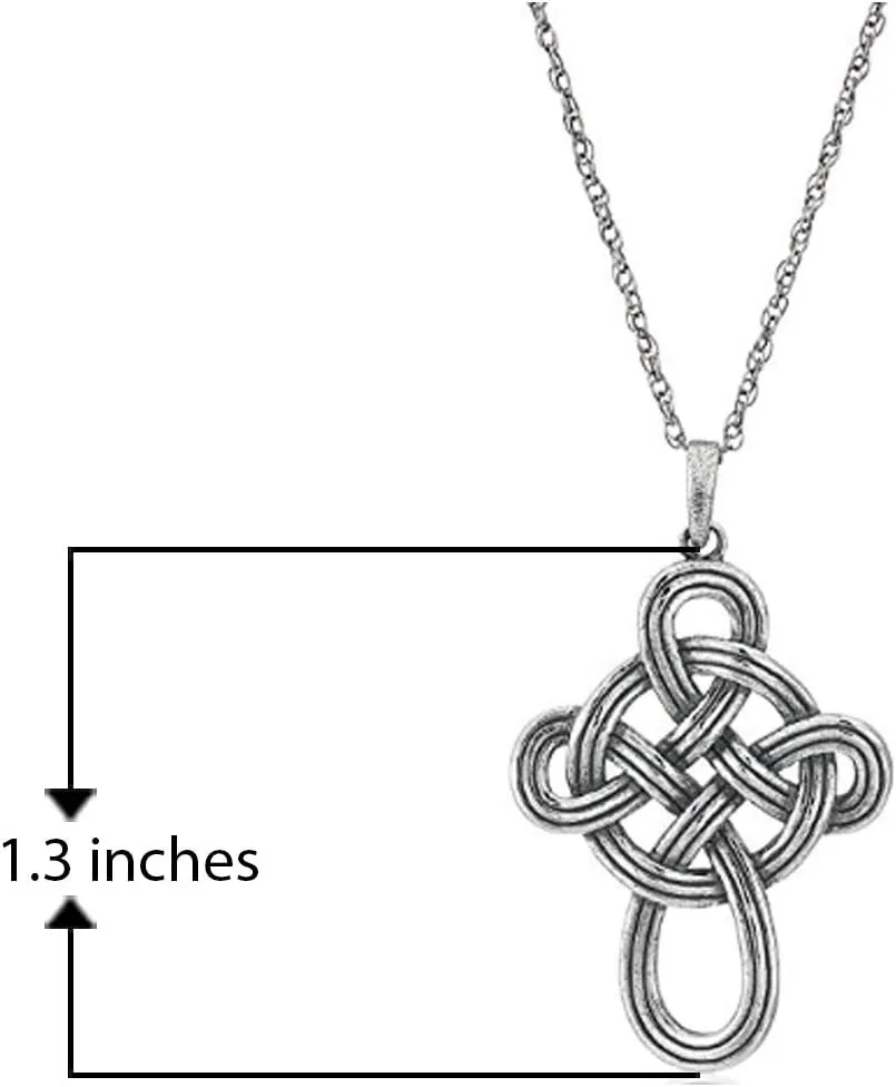 MORGAN & PAIGE .925 Sterling Silver Necklace Oxidized - Celtic Knot Cross, Shamrock Clover, Tinity Heart, Turtle, Angel and Mom Necklaces for Women, Dainty and Lightweight Intricate Design 18 inch