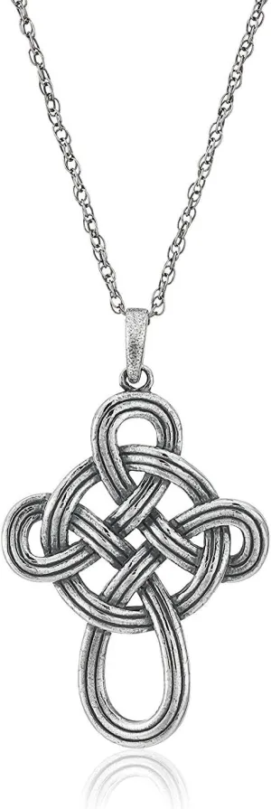 MORGAN & PAIGE .925 Sterling Silver Necklace Oxidized - Celtic Knot Cross, Shamrock Clover, Tinity Heart, Turtle, Angel and Mom Necklaces for Women, Dainty and Lightweight Intricate Design 18 inch