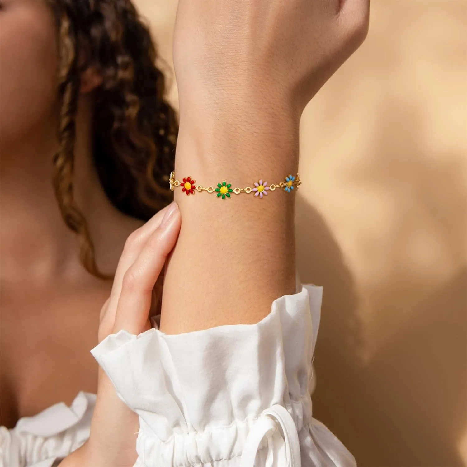 MTMY Gold Chain Bracelet for Women 14K Gold Plated Dainty Bracelets with Adjustable Chain Cute Bracelet Gold Trendy Jewelry