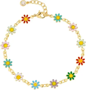 MTMY Gold Chain Bracelet for Women 14K Gold Plated Dainty Bracelets with Adjustable Chain Cute Bracelet Gold Trendy Jewelry
