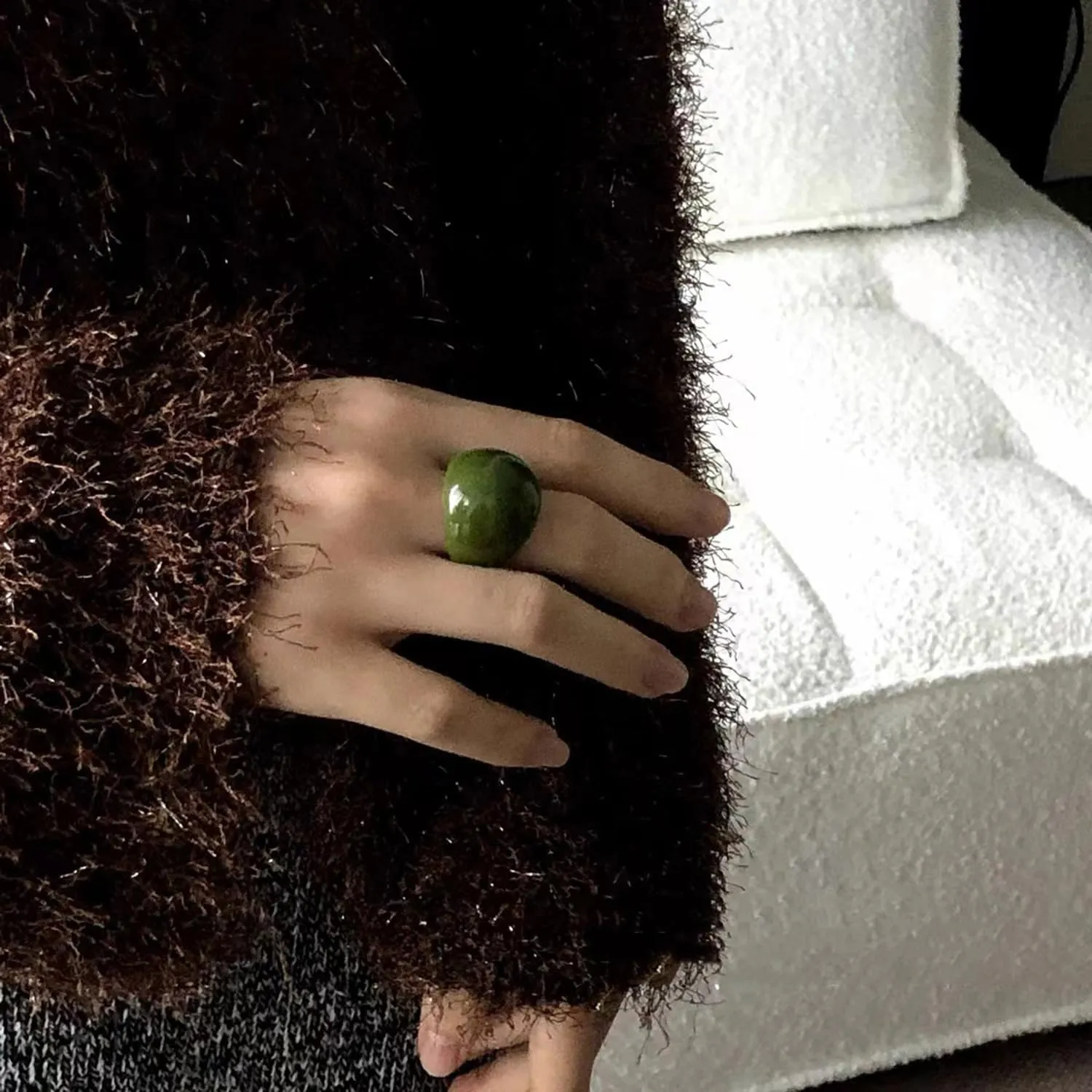 Multicolor Resin Chunky Ring for Women, Acrylic Rings Knuckle Finger Rings Cute Trendy Statement Dome Thick Rings