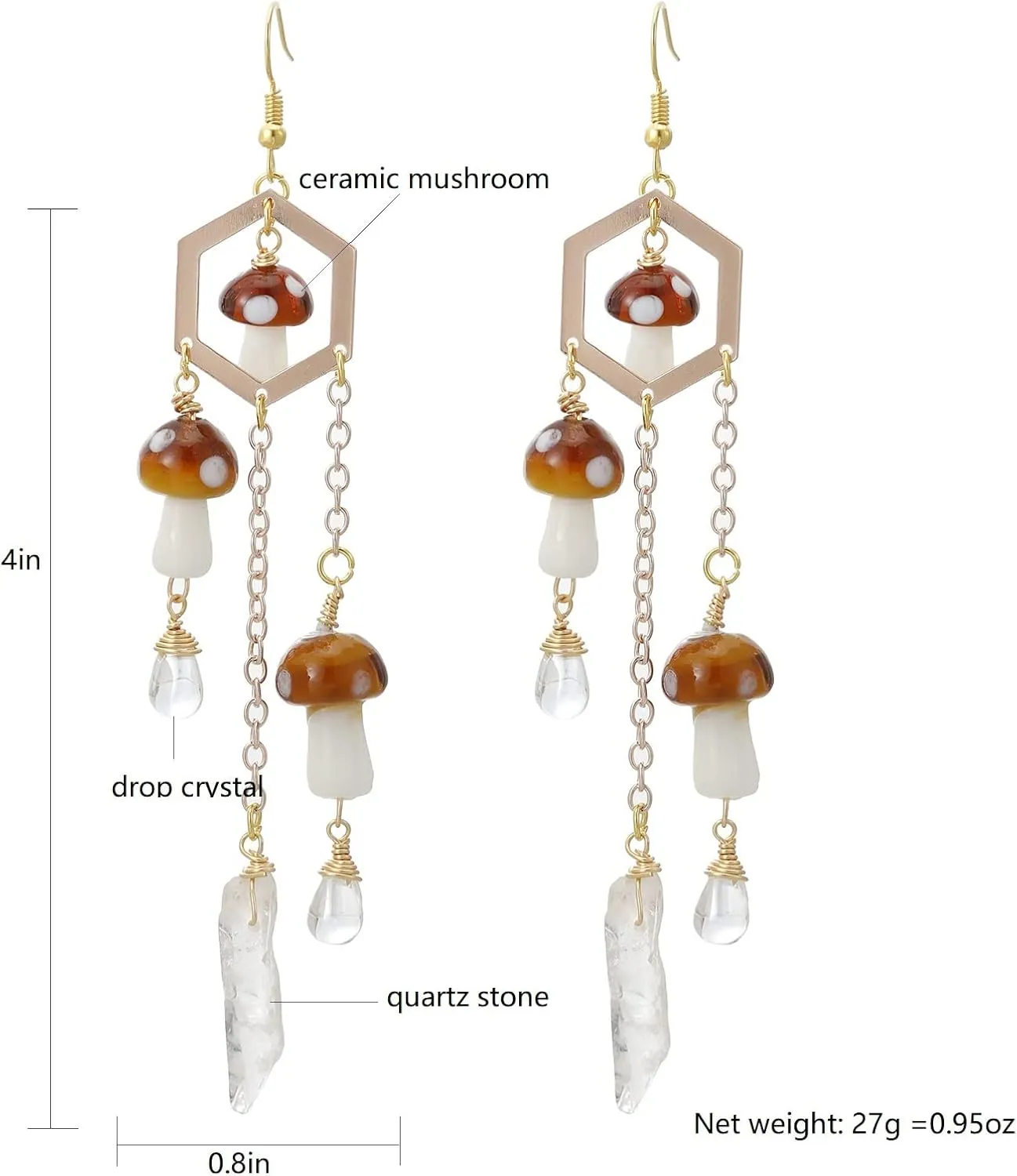 Mushroom princess // mushroom earrings. Woodland earrings.Holographic Earrings