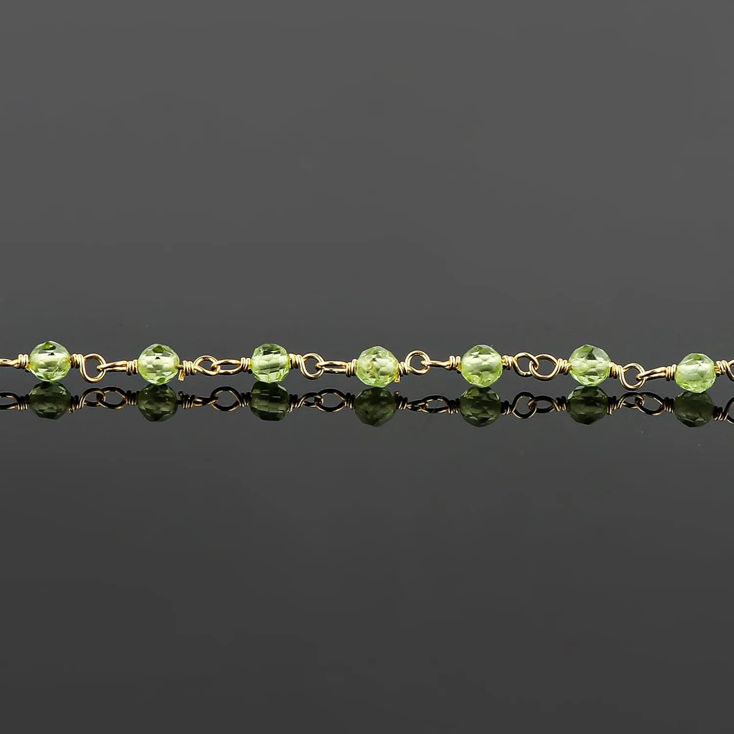 Natural Peridot Gemstones Beads Anklet, Handmade Anklets, Rosary Chain, August Birthstone, Gold Plated Anklet, Simple Delicate Anklet for Women, 9 1.50 inch