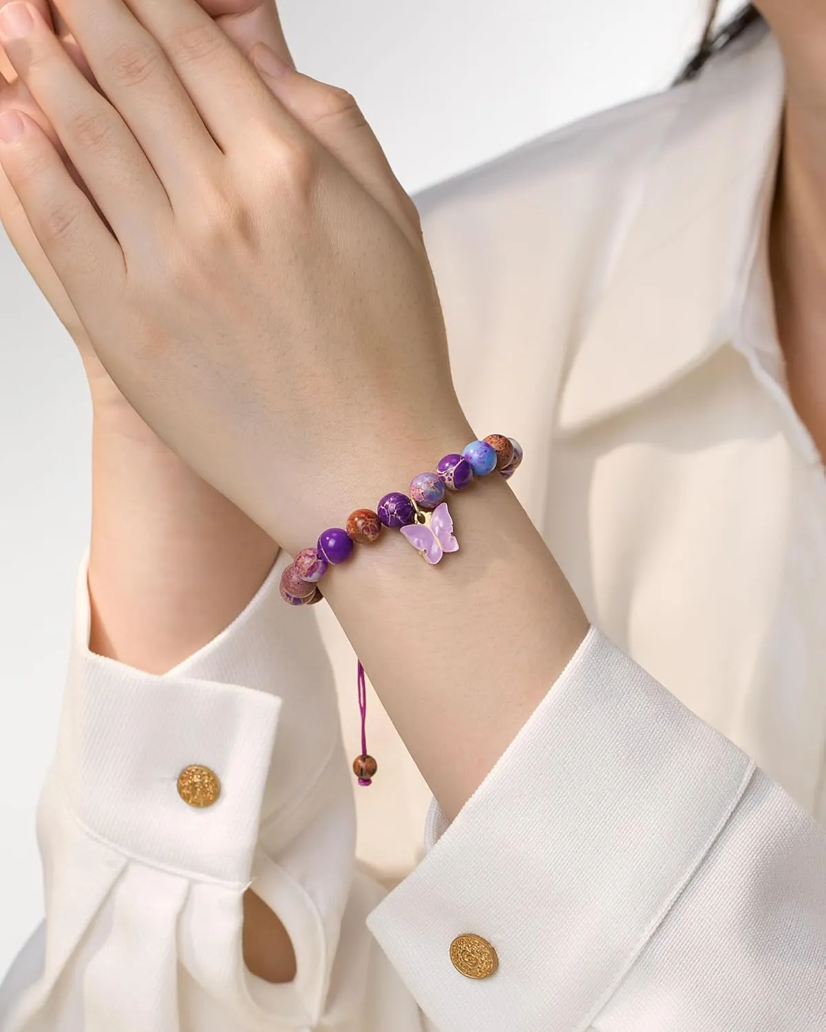 Natural Stone Beautiful Butterfly Bracelet, Preschool Kindergarten 5th 8th Graduation Back to School Gifts for Daughter Granddaughter
