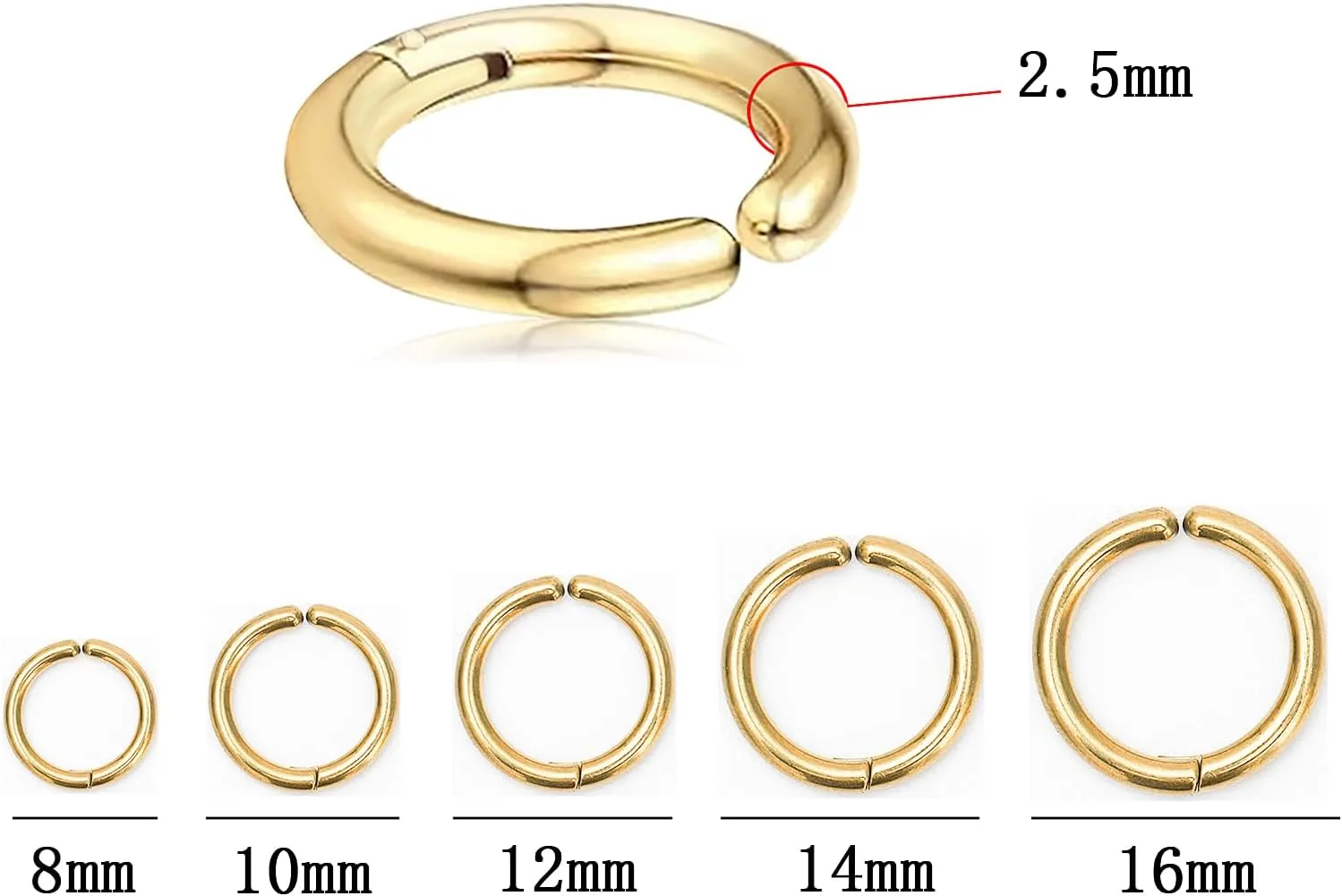 NEWITIN 10 Pieces Gold Clip On Earrings for Men Stainless Steel Hoop Earring Non Piercing Fake Earring Unisex Clip on Hoop Earrings for Women Men