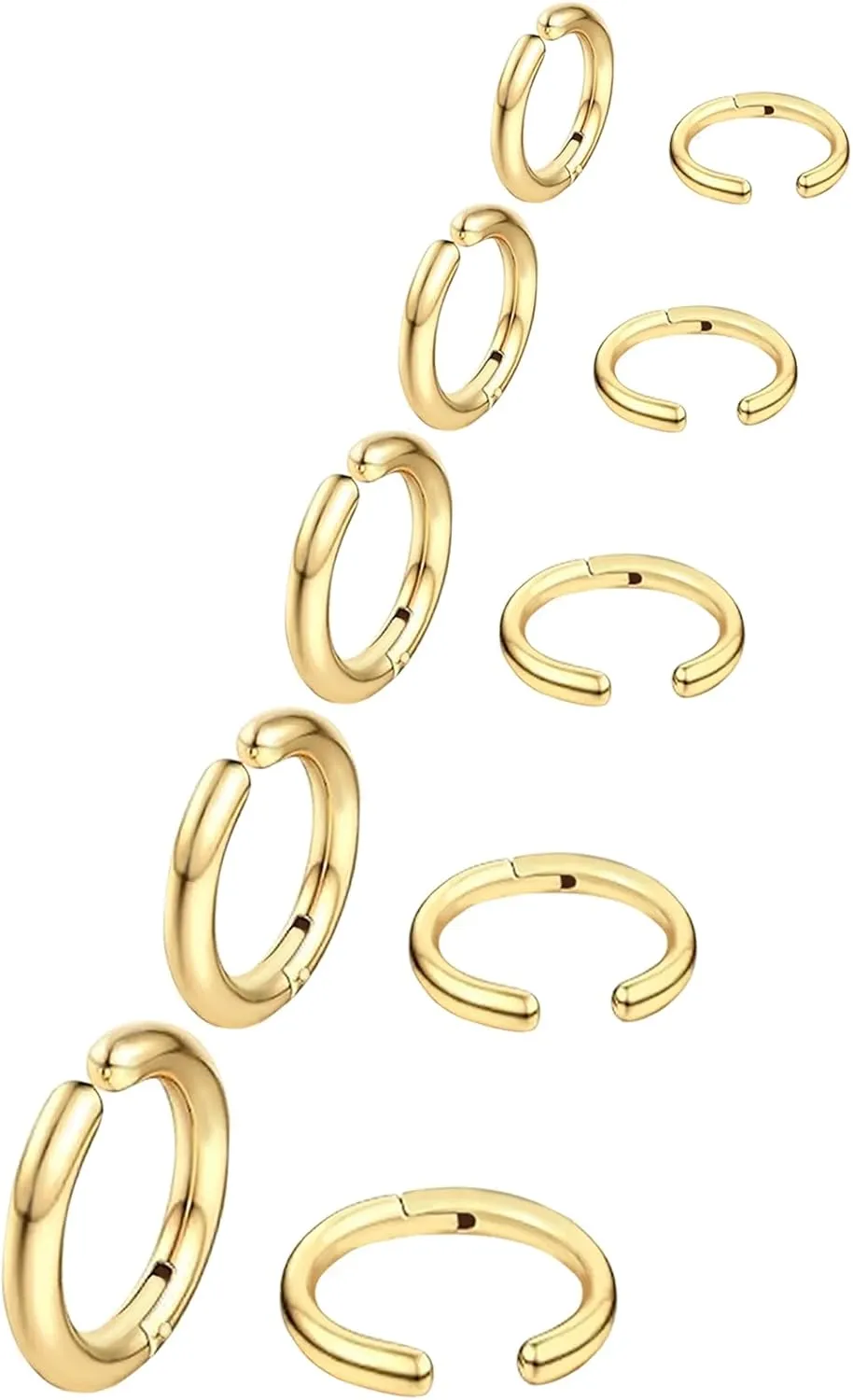 NEWITIN 10 Pieces Gold Clip On Earrings for Men Stainless Steel Hoop Earring Non Piercing Fake Earring Unisex Clip on Hoop Earrings for Women Men