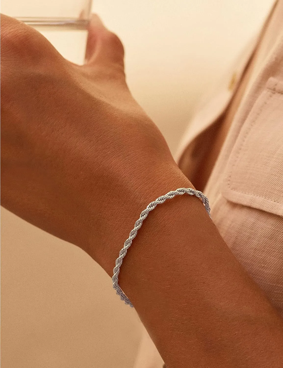 nometo 925 Sterling Silver Rope Chain Bracelet Box Chain Bracelet 2mm3mm5mm Gold/Silver Bracelet for Men Women Silver Bracelet 6.5-9 Inches