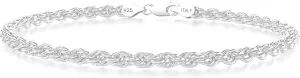 nometo 925 Sterling Silver Rope Chain Bracelet Box Chain Bracelet 2mm3mm5mm Gold/Silver Bracelet for Men Women Silver Bracelet 6.5-9 Inches