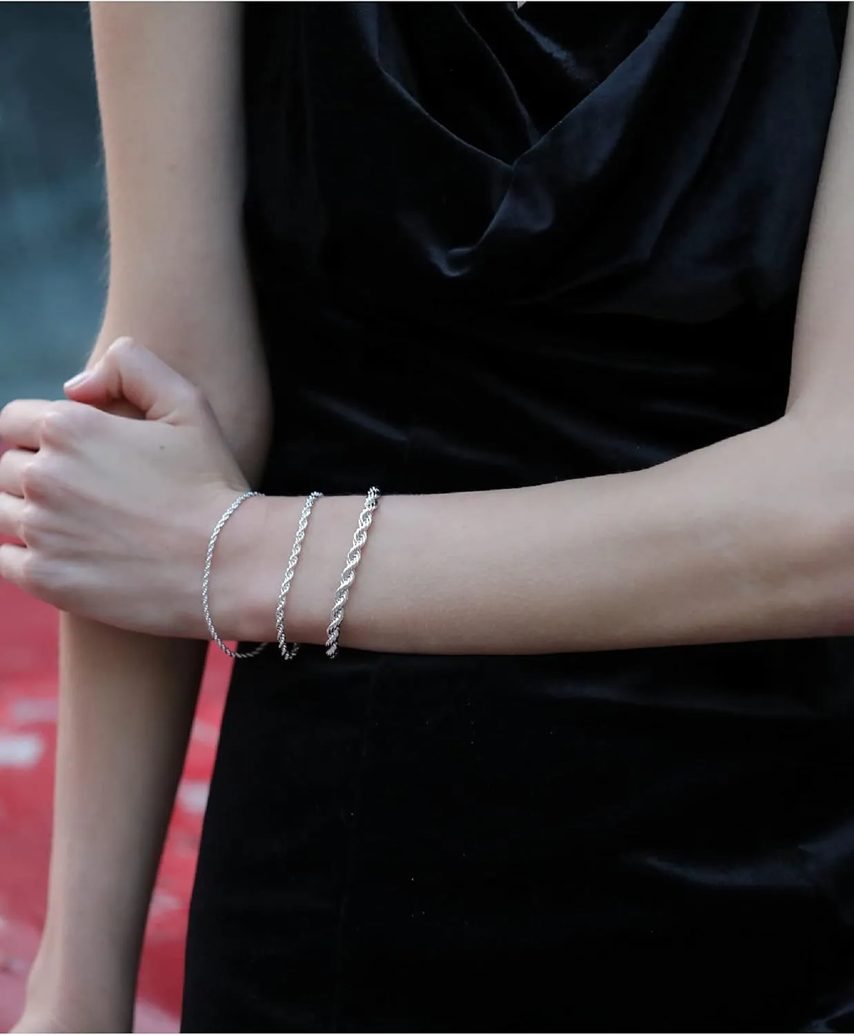 nometo 925 Sterling Silver Rope Chain Bracelet Box Chain Bracelet 2mm3mm5mm Gold/Silver Bracelet for Men Women Silver Bracelet 6.5-9 Inches