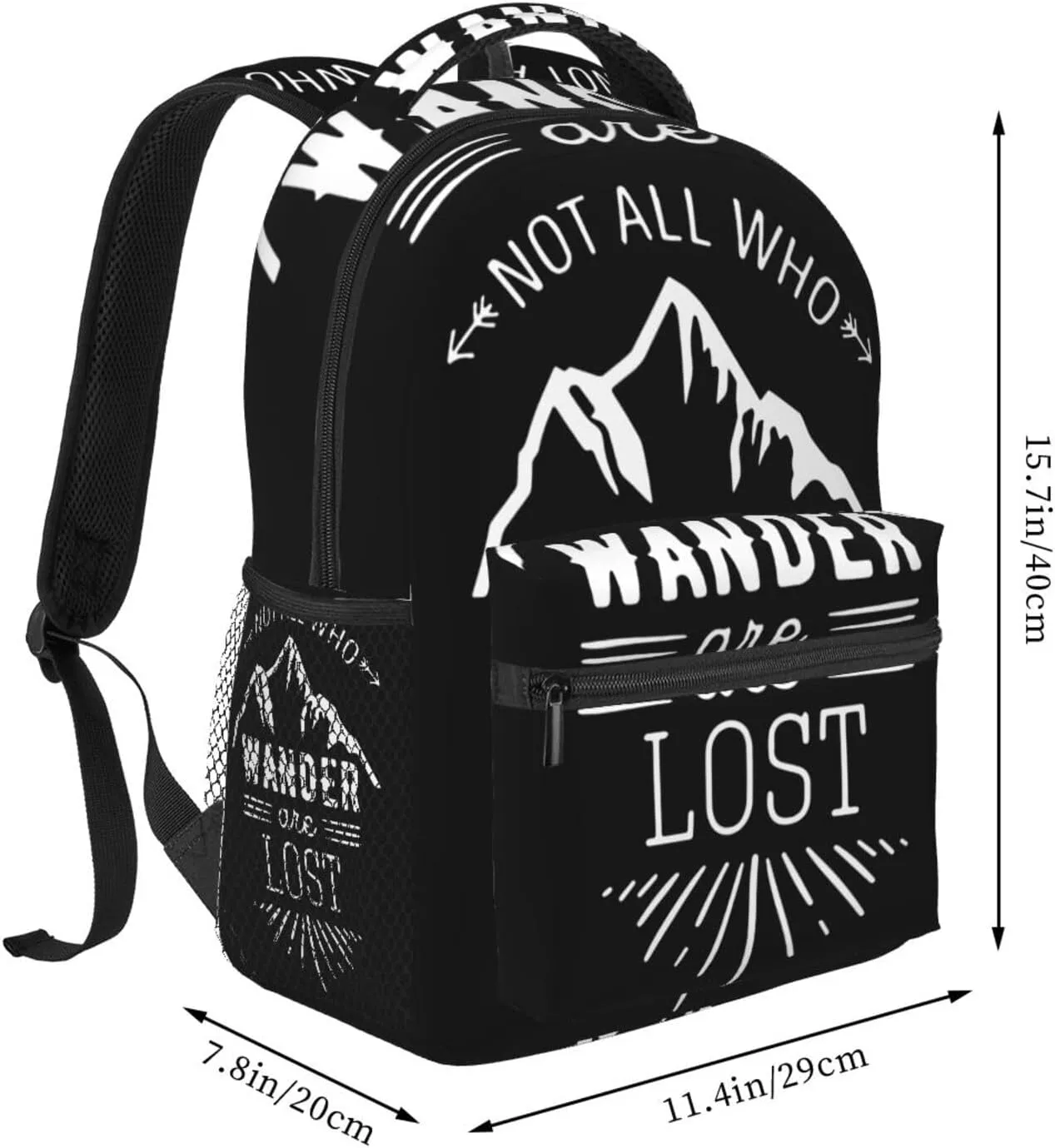 Not All Who Wander Are Lost Backpacks 15in Laptop Backpack Multipurpose Double Shoulder Bag For Men Women Gifts