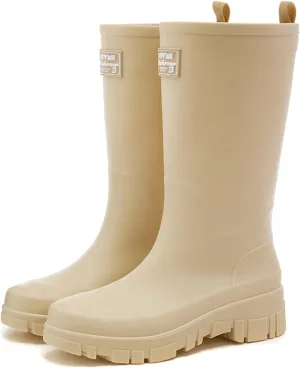 Nutropa Waterproof Mid Calf Women Rain Boots Lightweight Comfortable Wide Calf Garden Shoes