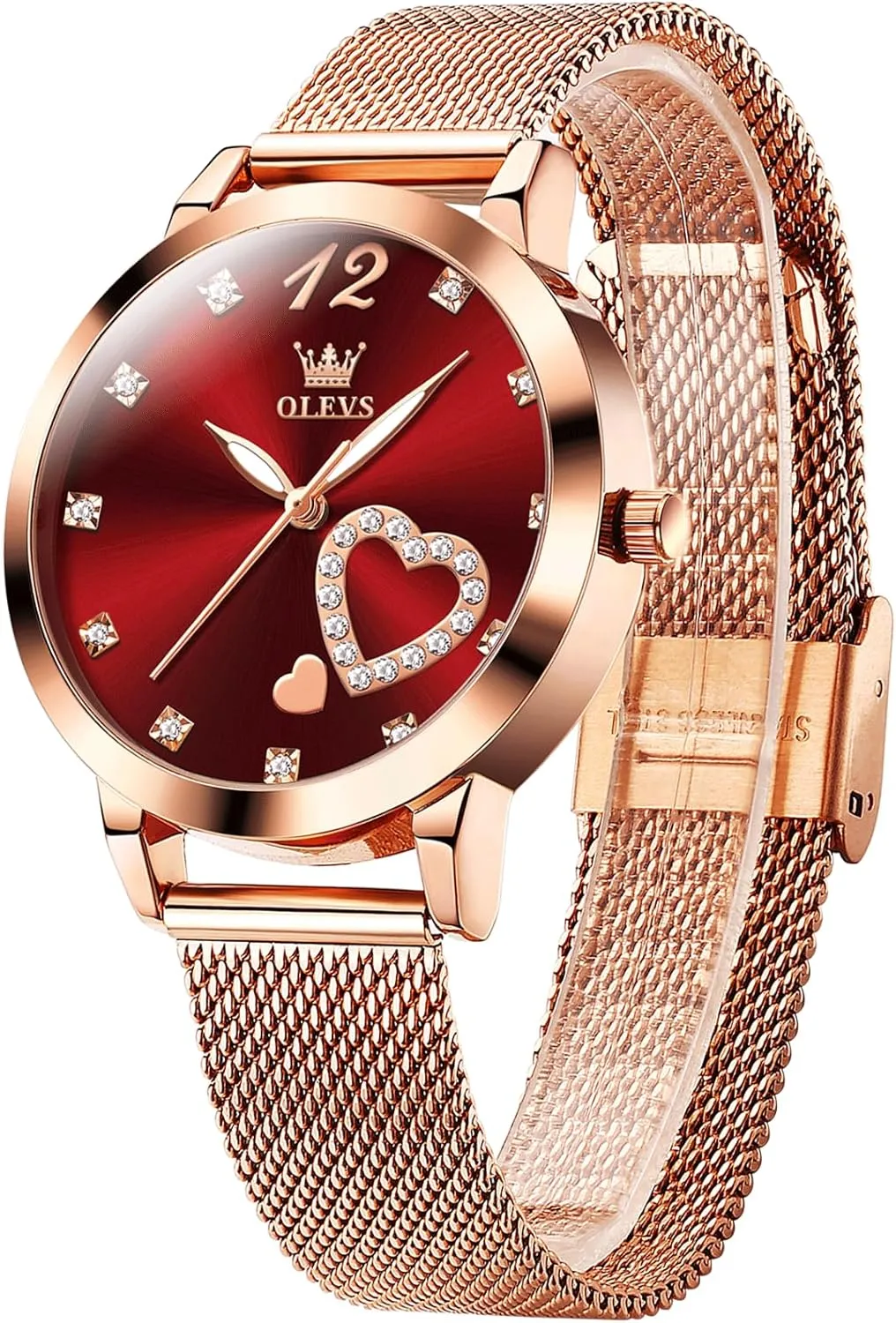OLEVS Women Watches, Elegant Rose Gold Small Wrist Ladies Watch, Sophisticated Waterproof Mesh Bracelet Quartz Watch for Women