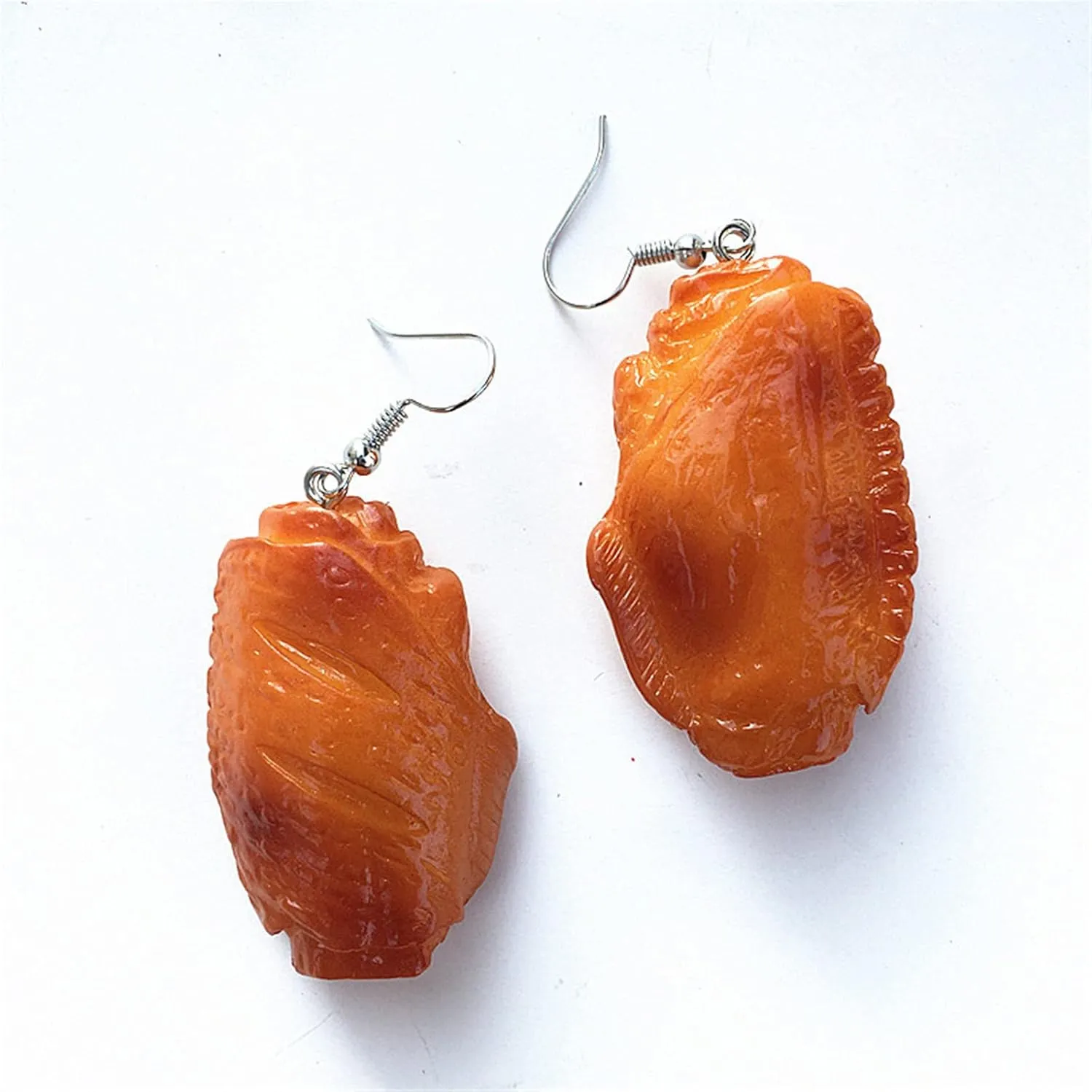 ONLYJUMP PVC Simulation Fried Chickens Food Dangle Earrings for Women Handmade Barbecue Food Resin Legs Wings Chicken Roasted Duck Funny Earrings Creative Jewelry