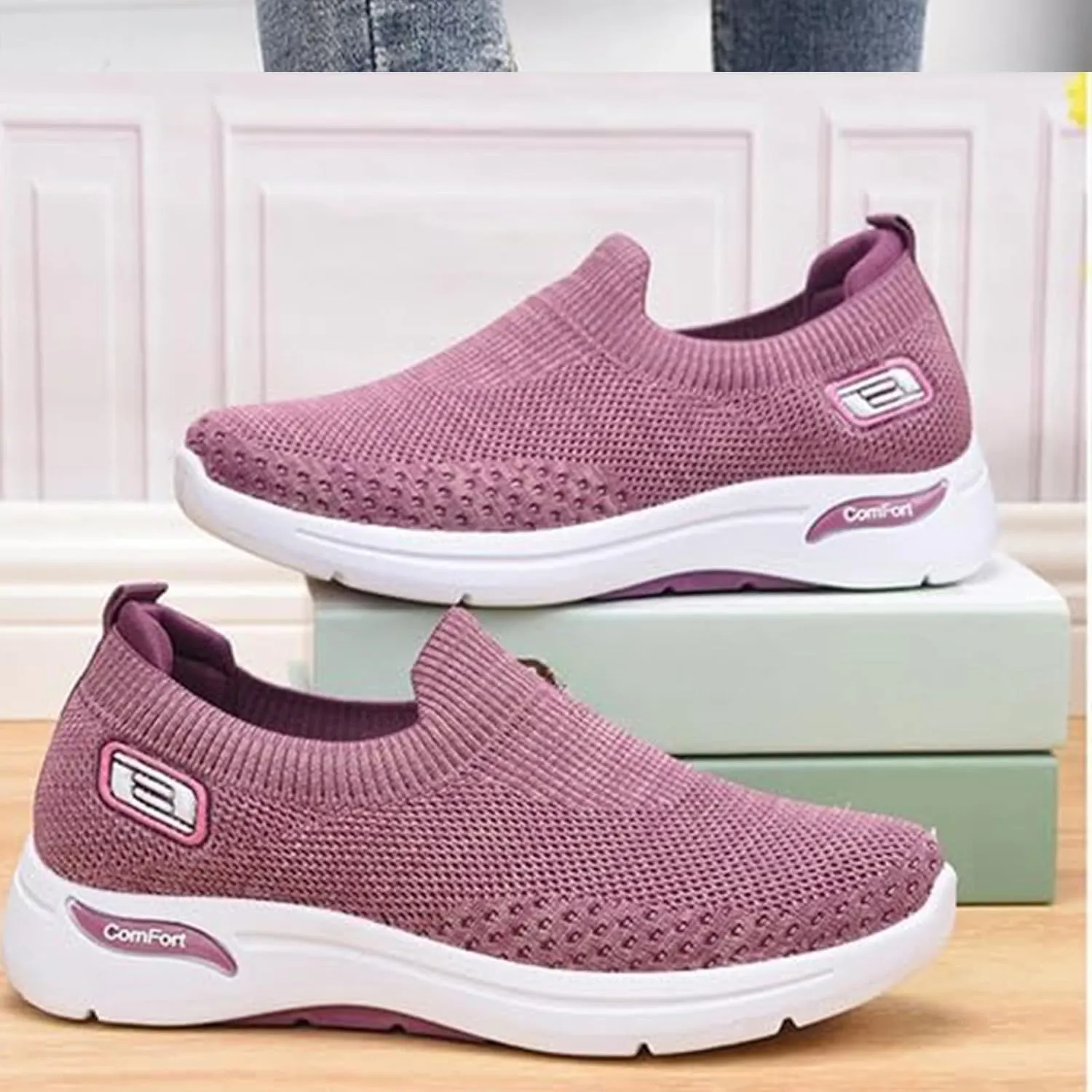 Orthopedic Sneakers for Women Comfort Wear Orthowear Shoes for Women Neuropathy Slip On Shoes Nurse Babe Shoe Ortho Pro Shoe Walking Running Athletic Tennis Sneakers Casual Breathable Lightweight
