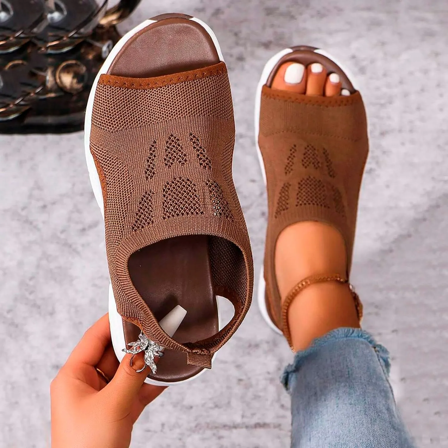 Orthopedic Walking Mesh Sandals for Women 2025,Summer Breathable Open Toe Beach Vacation Tennis Shoes Trendy Casual Arch Support Mesh Sandal