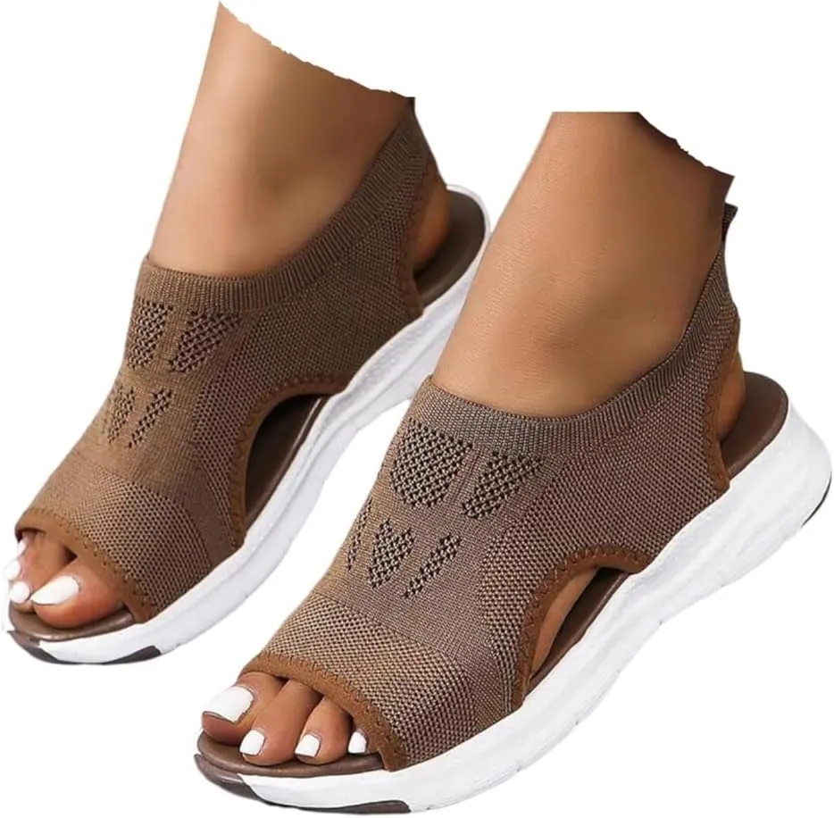 Orthopedic Walking Mesh Sandals for Women 2025,Summer Breathable Open Toe Beach Vacation Tennis Shoes Trendy Casual Arch Support Mesh Sandal