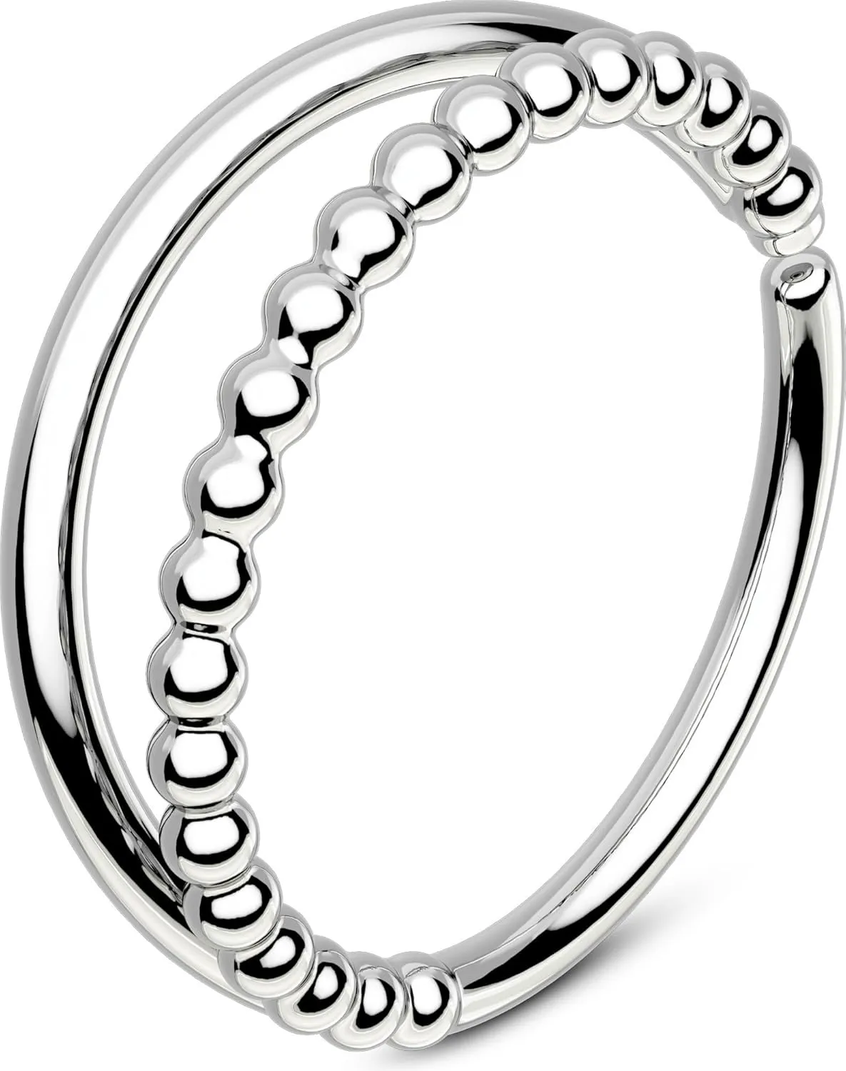 OUFER Nose Rings 20G, Open Double Hoop Nose Rings 316L Stainless Steel Minimalism Unique Nose Rings for Women Men
