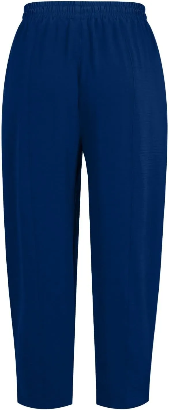 Pants for Women Trendy Elastic Waist Drawstring Sumemr Pants Casual Wide Leg High Waisted with Pockets 2025 Trousers