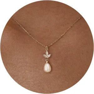 Pearl Necklaces for Women, 14k Gold Plated Dainty Pearl Necklace Simple Jewelry for Daily Wear