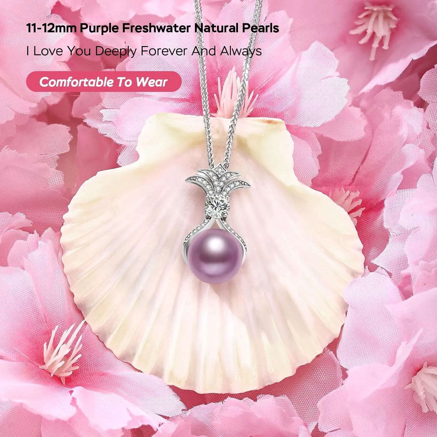 Pearl Necklaces for Women, Anniversary Birthday Gifts for Wife, Mom, Dauhter, Girlfriend, Grandma