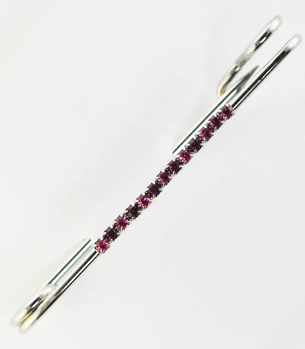 Pink Two Tone Rhinestone Strip Stock Pin