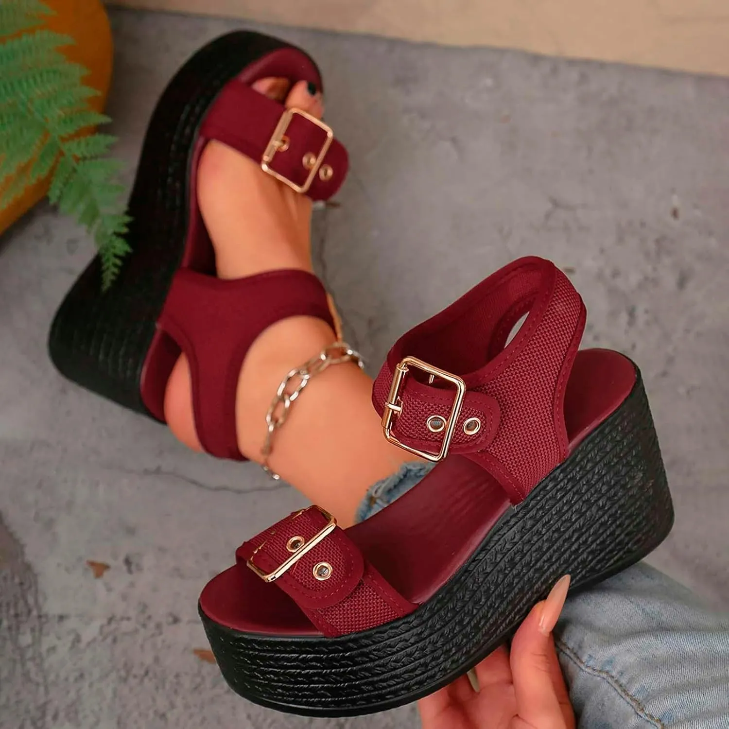 Platform High Heel Wedges Sandals for Women,Ladies Strappy Wedges Open Toe Orthopedic Sandals for Women 2025 Trendy Wedge Platform Espadrilles Summer Dressy Arch Support Walking Beach Sandals