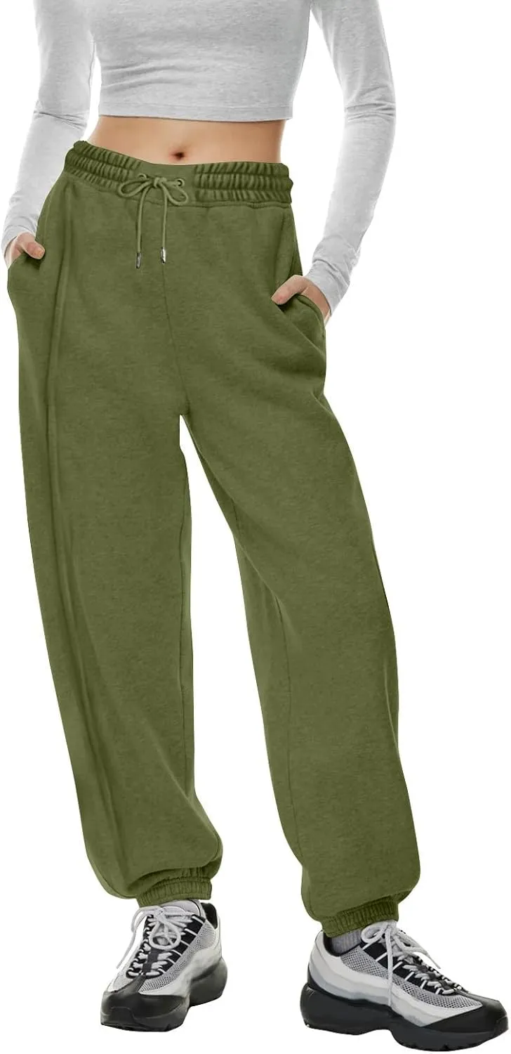 Plus Size Sweatpants for Women Fall Drawstring Jogger Pants Elastic Waist Pants Loose Trousers Comfy with Pocket
