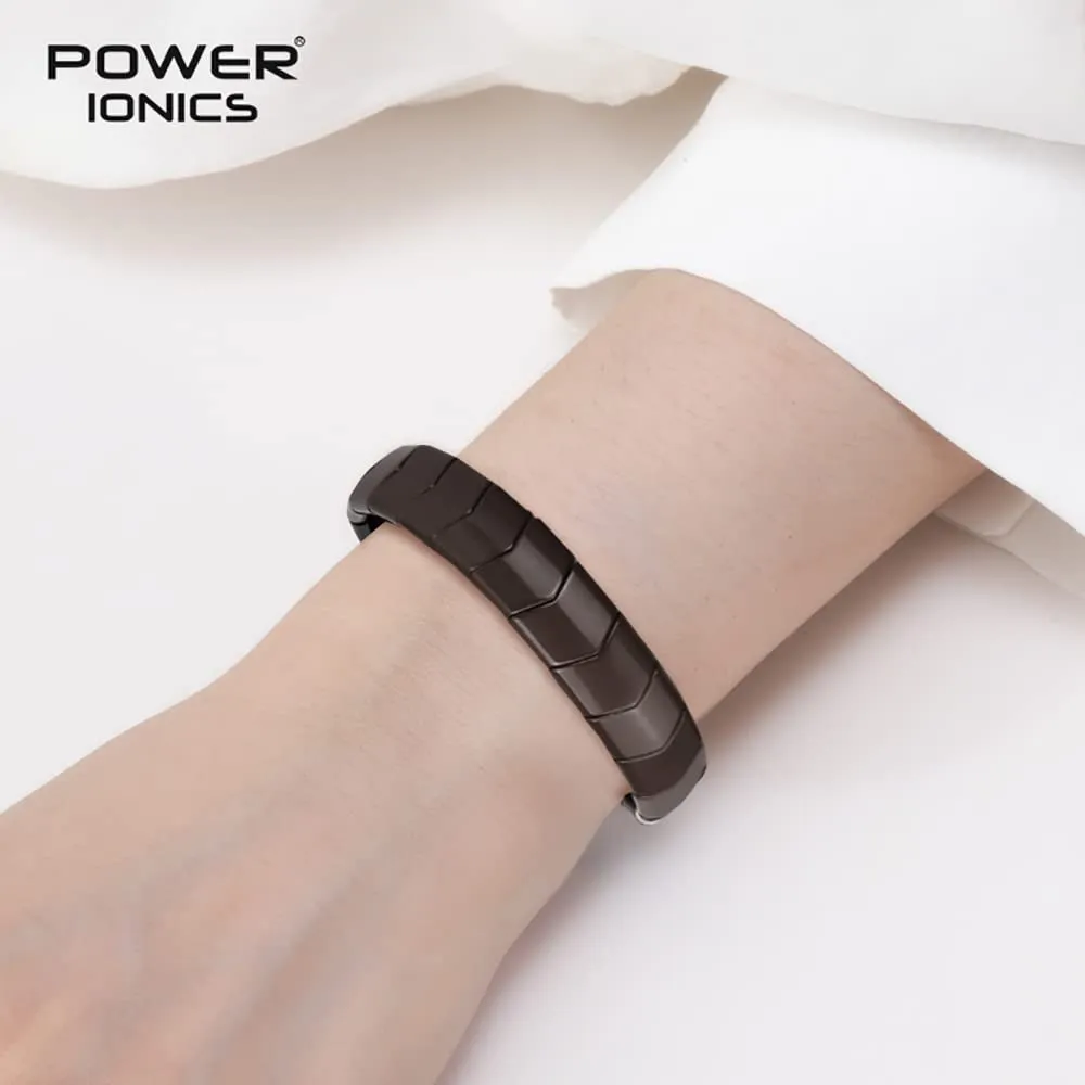 Power Ionics Handmade Beaded Bracelets for Men and Women, Black Tourmaline 15mm Arrow Beads, High Elastic 17.5-21cm Size, Mens Beaded Bracelets