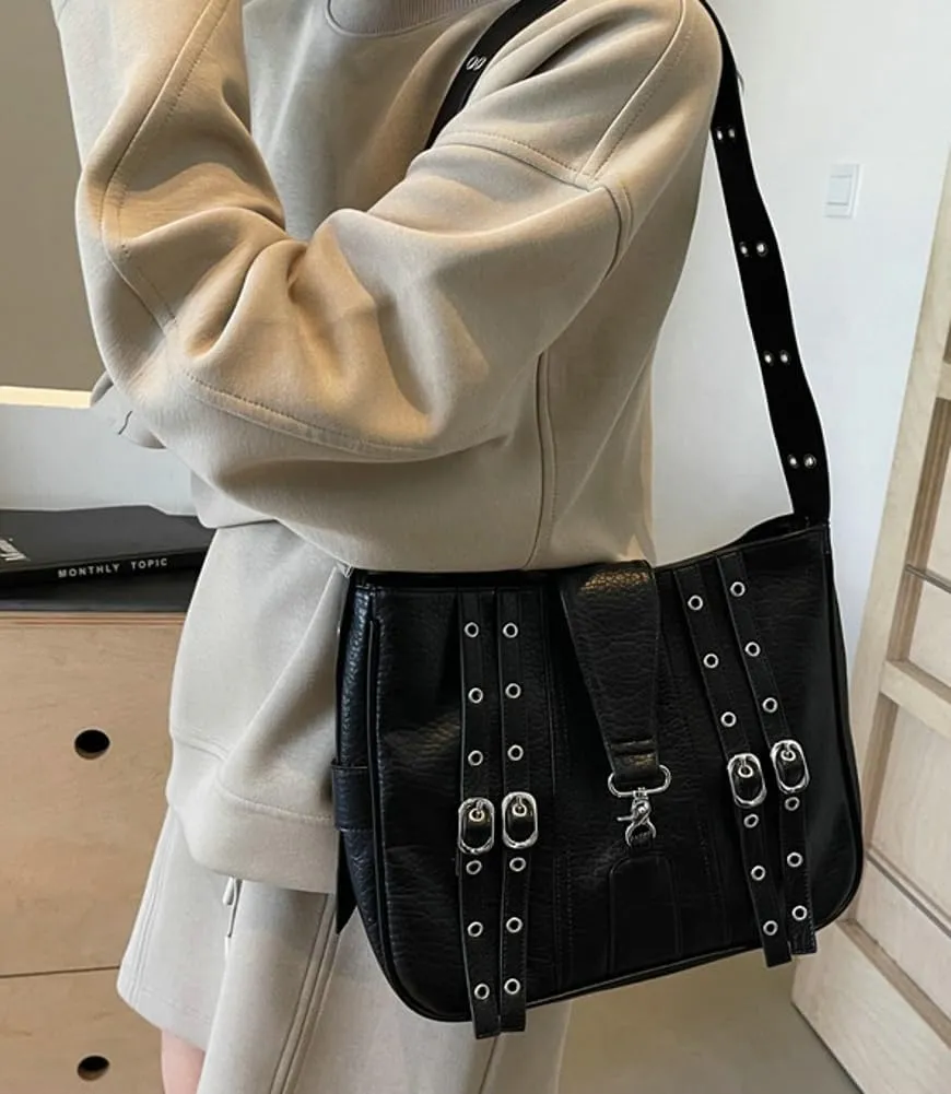 Premium Leather Hobo Shoulder Bag for Women Oversized Tote Bag Y2K Satchel Purse Crossbody Bag with Adjustable Strap 2024