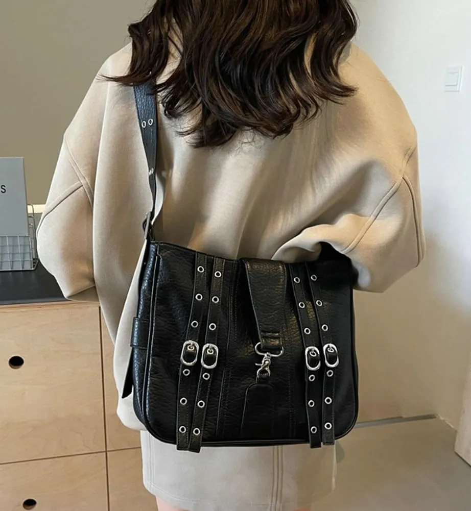 Premium Leather Hobo Shoulder Bag for Women Oversized Tote Bag Y2K Satchel Purse Crossbody Bag with Adjustable Strap 2024