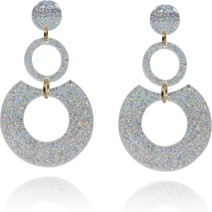 QUPENGXU Classic Big Earrings Neon Earrings Acrylic Retro Multi-layer Hoop Dangle Colorful Earrings For Women