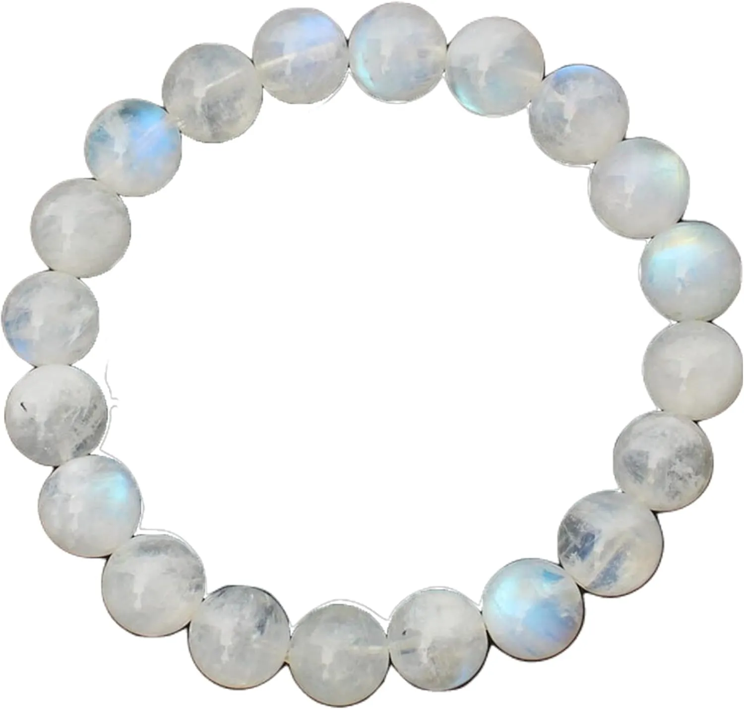 Rainbow Moonstone Crystal Bracelet - Round Beads - Beaded Bracelet, Handmade Jewelry, Healing Crystal Bracelet BY DIEM BEADS