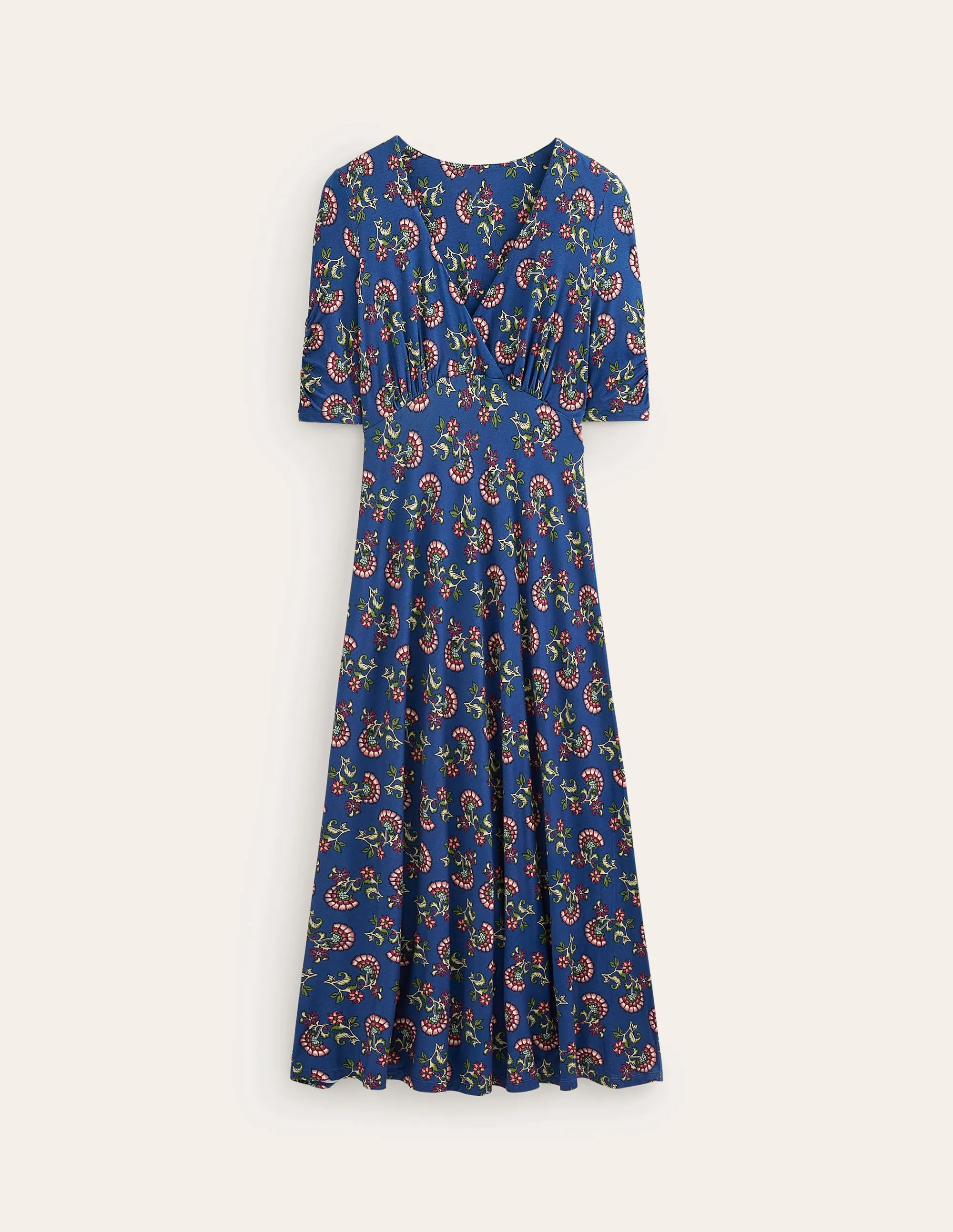 Rebecca Jersey Midi Tea Dress-Set Sail, Botanical Bunch