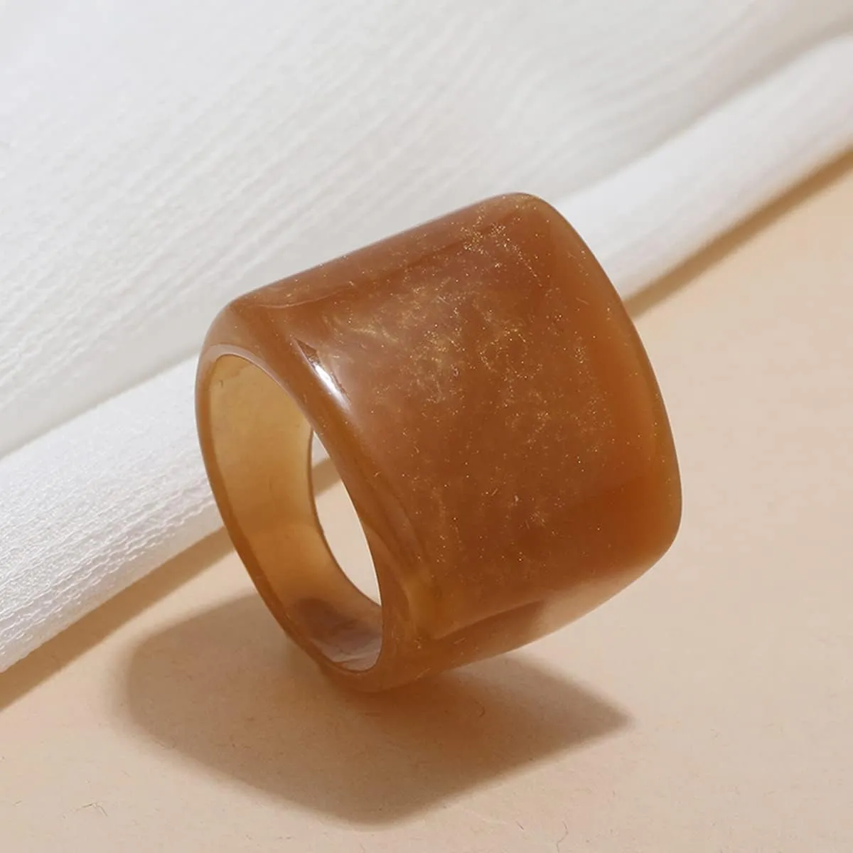 Resin Chunky Rings Acrylic Resin Rings Wide Thick Dome Knuckle Finger Stackable Joint Ring Retro Acrylic Transparent Vintage Plastic Resin Ring Sets