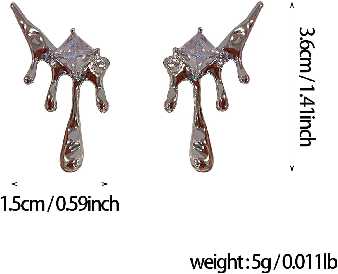Retro Irregular Asymmetric Water Drop Geometry Statement Stud Earrings for Women Jewelry
