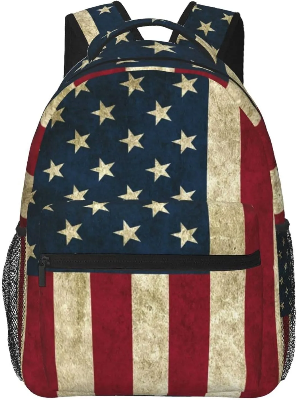 Rustic American Flag Backpacks 15in Laptop Backpack Multipurpose Double Shoulder Bag For Men Women Gifts