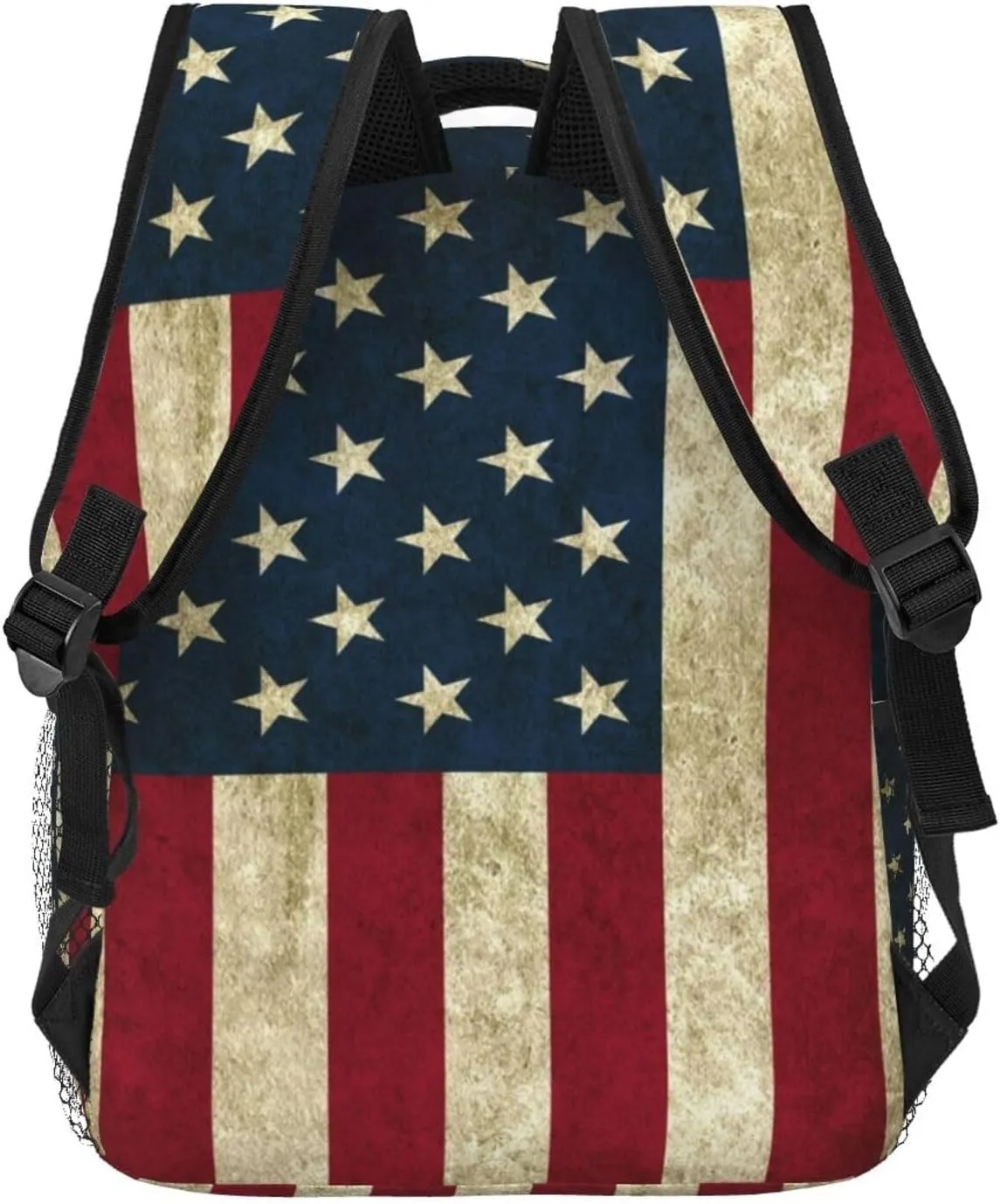 Rustic American Flag Backpacks 15in Laptop Backpack Multipurpose Double Shoulder Bag For Men Women Gifts