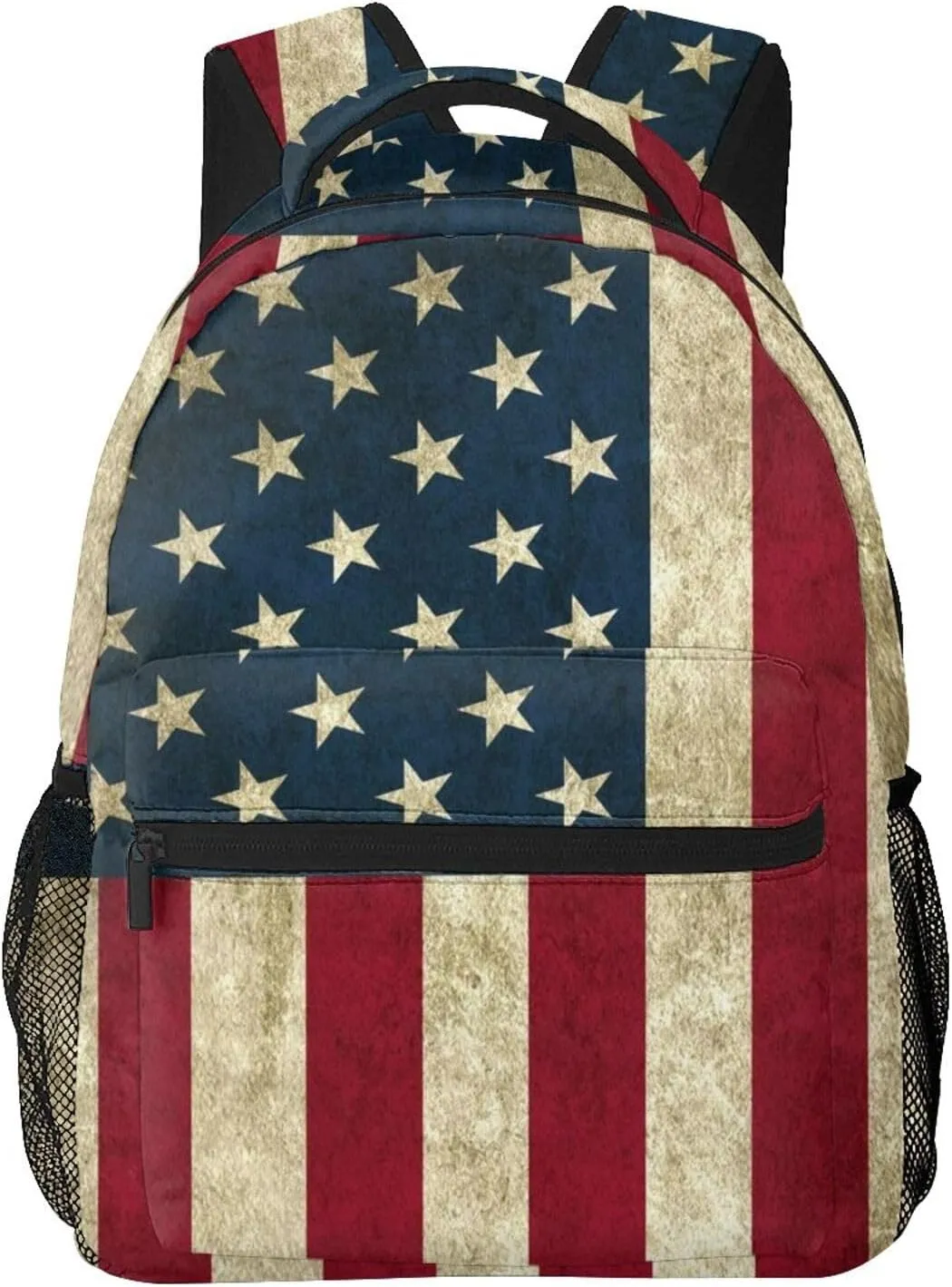 Rustic American Flag Backpacks 15in Laptop Backpack Multipurpose Double Shoulder Bag For Men Women Gifts