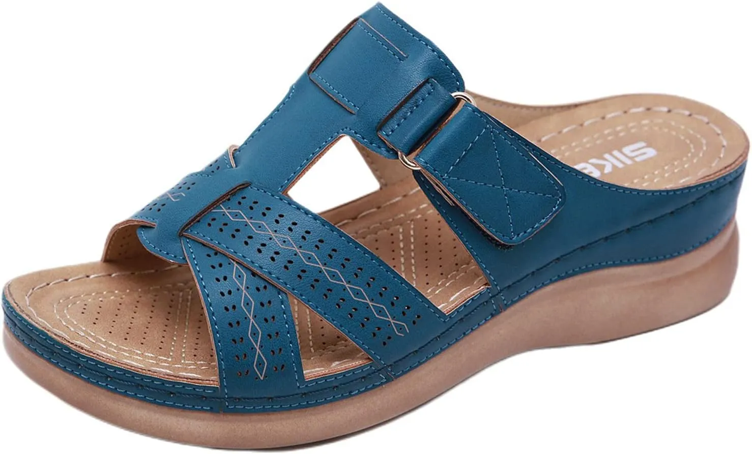 Sandals for Women Wedge Shoes Comfortable Orthopedic Slip On Slipper Sandals Dressy Casual Soft Cushion Slides Sandal Summer Shower Shoes On Feet All Day