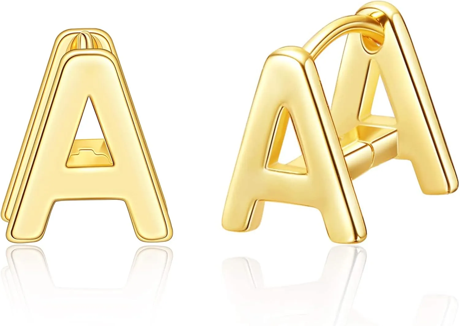 SANNYRA Initial Stud Earrings for Women, 14K Gold Plated Hypoallergenic Letter Earring, Trendy Jewelry Gifts for Her