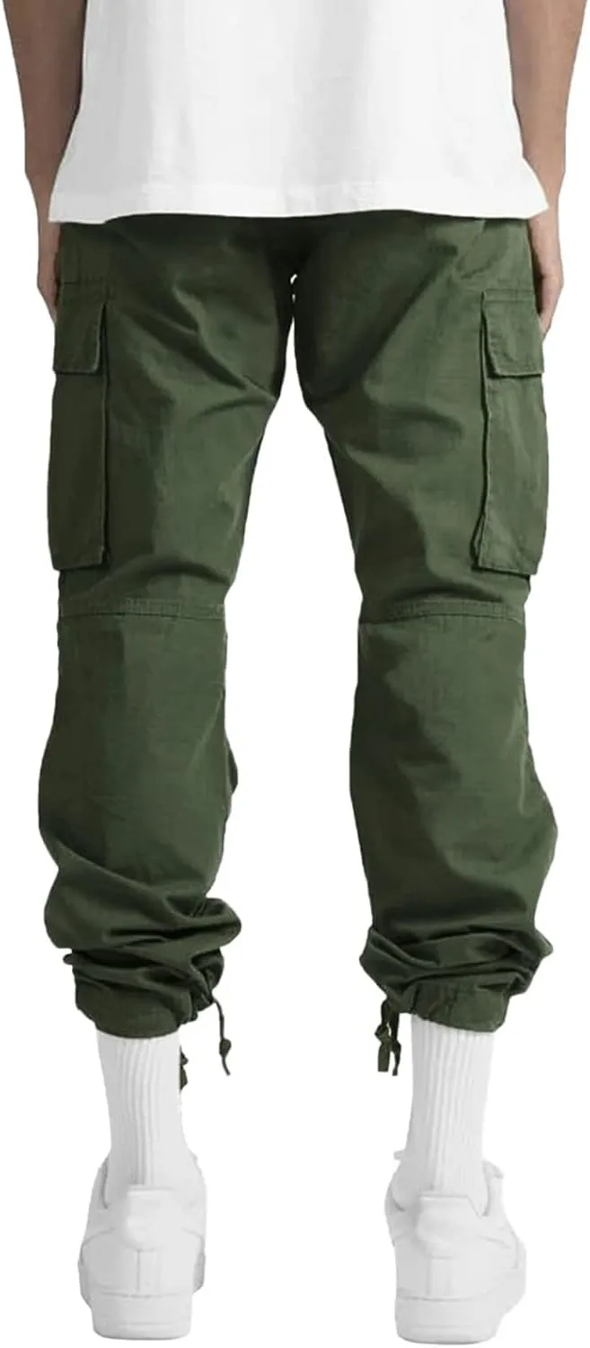 sdbrld Cargo Pants For Men Mens Trendy Relaxed Fit Pants Beach Streetwear Baggy Trousers Cargo Pants with Zipper Pockets